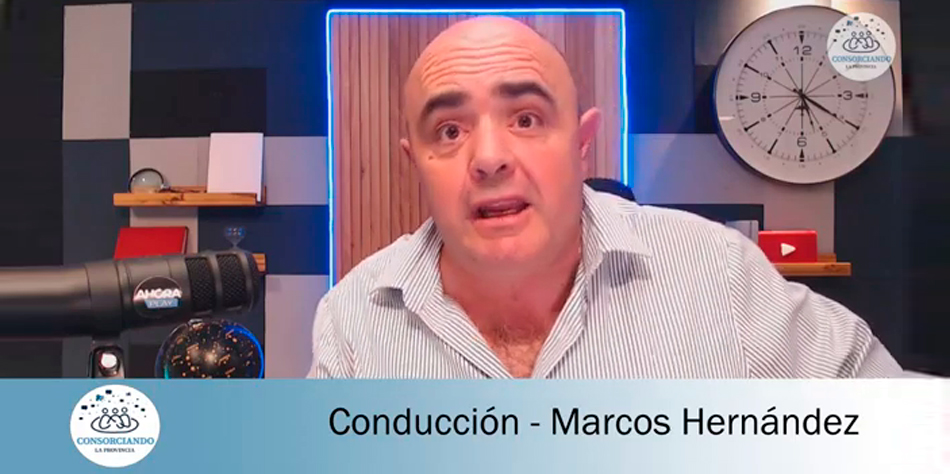 Marcos Hernndez en el programa que conduce junto a administradores y empresarios.